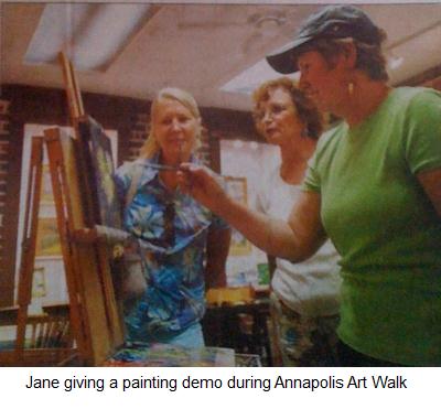 Jane giving a painting demo duringAnnapolis ArtWalk